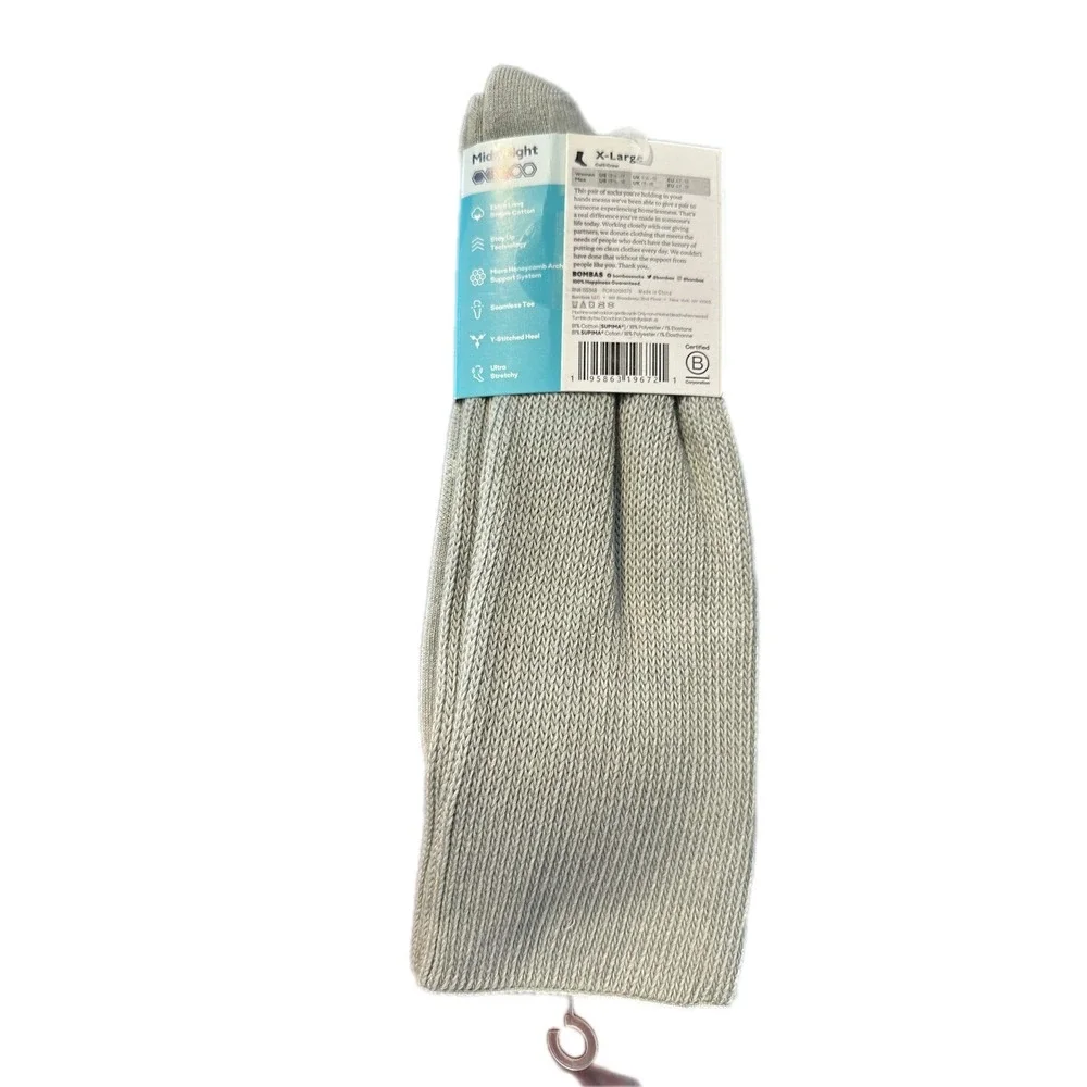 Bombas Men Midweight Crew Socks X Large Light Grey‎ men's 13-16